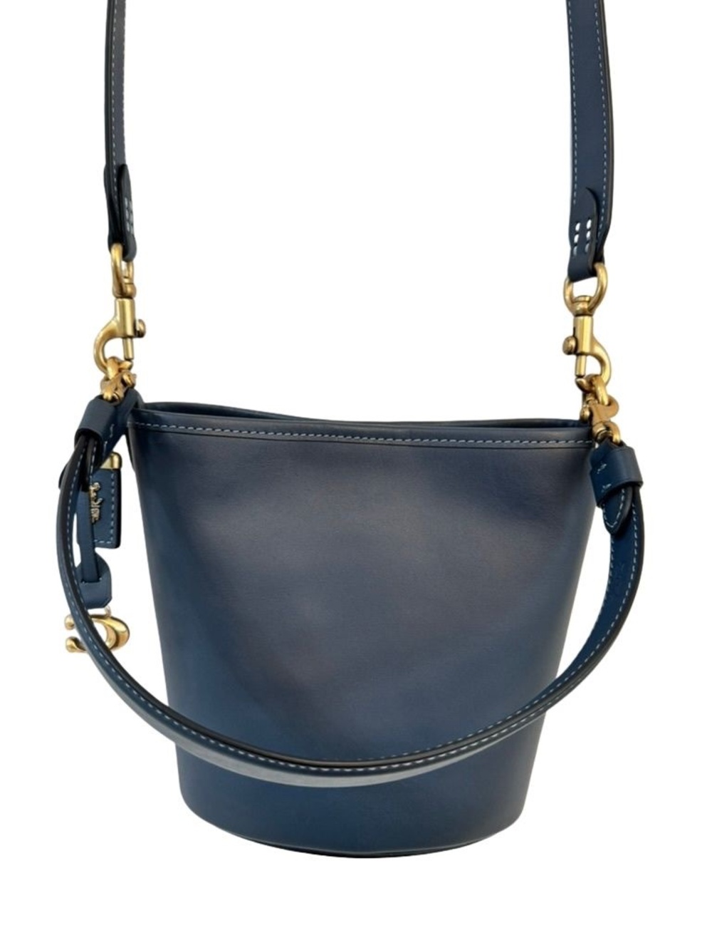 COACH Dakota 16 Glovetanned Leather Bucket Bag Denim Blue CJ827 NWOT